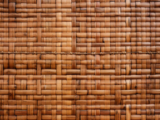 Woven bamboo wall from Indonesia serves as the backdrop