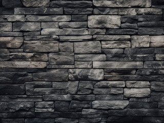 Decorative gray brick stone wall enhances the backdrop