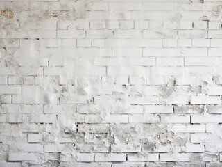 Fototapeta premium Charming backdrop features an old white painted brick wall