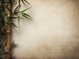 Bamboo contrasts against an aged paper backdrop