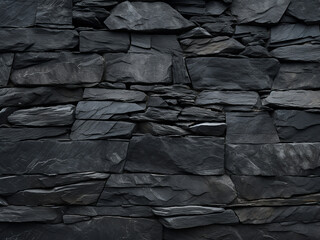 Rich texture defines the black slate stone background