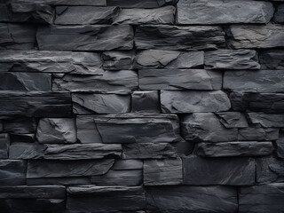 Dark grey texture patterns enhance the black slate stone background