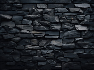 Design-friendly abstract background and texture feature black stone wall