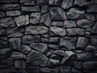 Black tone stone vinyl wall coverings exhibit a distinct pattern