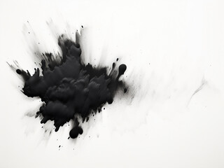 Rorschach inkblot method creates abstract acrylic texture on white paper - obrazy, fototapety, plakaty