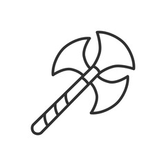 War axe, linear icon. Line with editable stroke