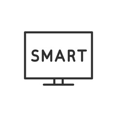 Smart TV, linear icon. Line with editable stroke