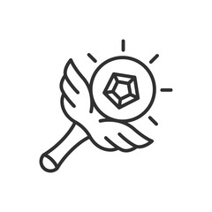 Magic scepter, linear icon. Line with editable stroke