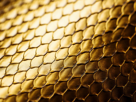 Detailed view of the macro image featuring the golden snake skin texture