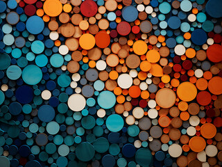 Colorful circles of varying sizes and shades compose the background - obrazy, fototapety, plakaty