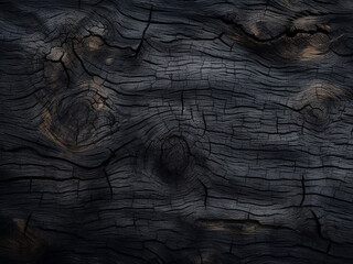 Wooden board texture features dark, burnt hardwood surface