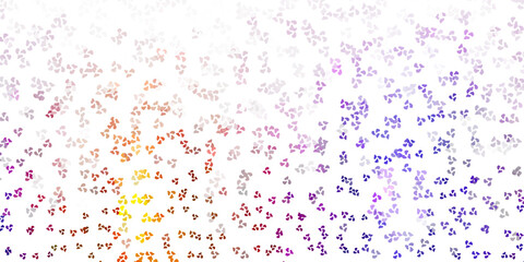 Light pink, yellow vector pattern with abstract shapes.