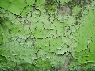The cracked texture of a green cement wall adds depth to your background