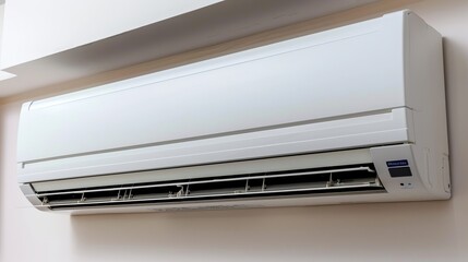 Air conditioner is mounted on the wall.