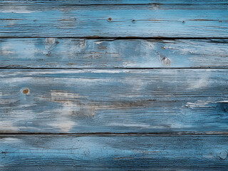 Fototapeta premium Texture of wooden surface with vertical strokes of old blue paint