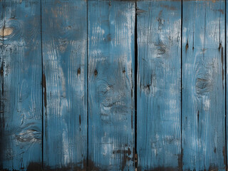 Wooden surface texture showcasing old blue paint applied vertically - obrazy, fototapety, plakaty
