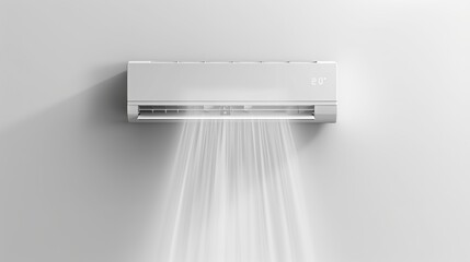 An air conditioner mounted on a white wall, providing cool air in a room.