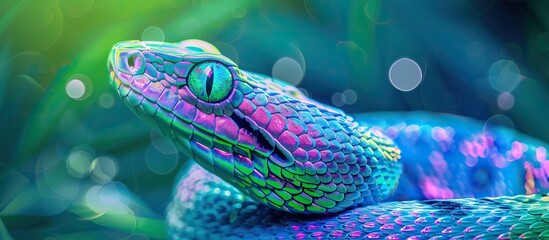 A vibrantly colored digital illustration of a snake