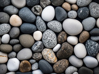 Fototapeta na wymiar Background texture features small pebble stones on floor