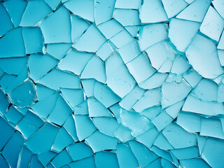 Abstract blurry backdrop: aquamarine paint peeling from wall - obrazy, fototapety, plakaty