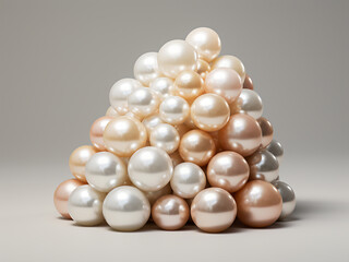 Pile of pearls showcased against white backdrop