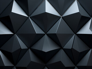 Polished wall with 3D black triangular tile, semigloss background