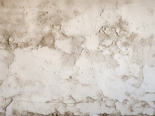 The aged white stucco wall displays a rough texture