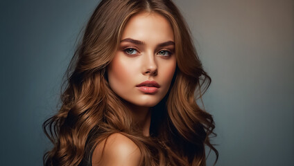 Fototapeta premium Beautiful girl portrait with long hair