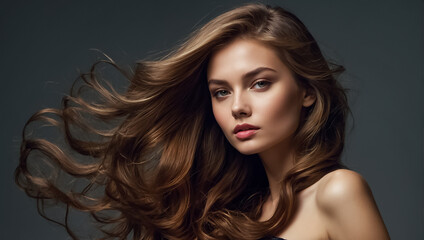 Fototapeta premium model girl portrait with long hair