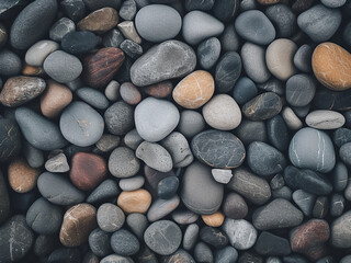 Fototapeta na wymiar Background showcases sea stones' texture