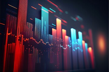 Abstract glowing forex chart. Finance and trade concept. 3D Rendering