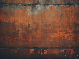 Weathered metal rusty steel abstract in retro vintage style