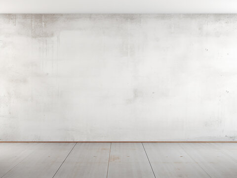 White concrete wall texture serves as background, depicting scratches and cracks