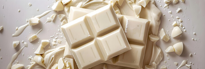 White chocolate isolated on white