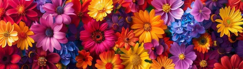 Obraz premium A beautiful array of colorful flowers in full bloom