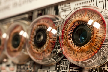 Futuristic Robotic Eyes With Circuitry