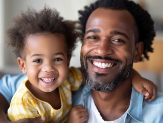Father with his kid smiling, happy people, father day concept 