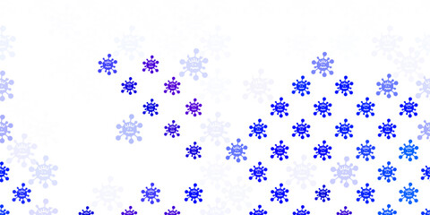 Light BLUE vector pattern with coronavirus elements.