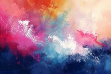 Abstract impressionism in a hand-drawn background, with expressive brushstrokes and bold colors that convey emotion and energy. - obrazy, fototapety, plakaty