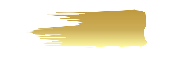 Gold paint brush stroke, ink splatter and artistic design element