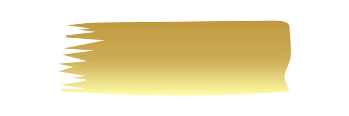 Gold paint brush stroke, ink splatter and artistic design element