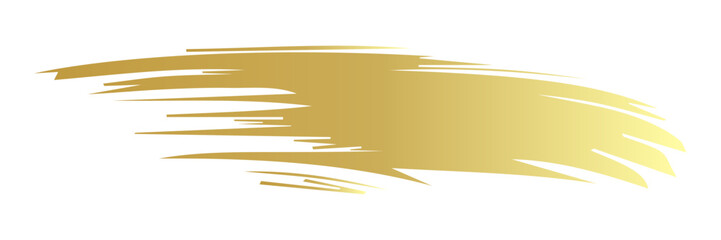 Gold paint brush stroke, ink splatter and artistic design element
