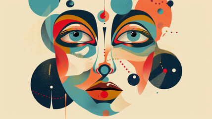 Whimsical vector face with playful details and imaginative features, sparking a sense of wonder and curiosity.