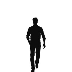 Businessman character design vector silhouette isolated on white background 
