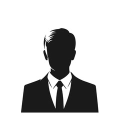 Businessman character design vector silhouette isolated on white background 
