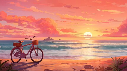 Fototapeta premium bike on the beach