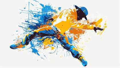 Dynamic abstract sports male action illustration