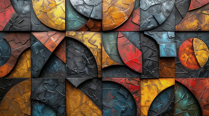 Abstract illustration of metal elements of different shapes,Generated by AI