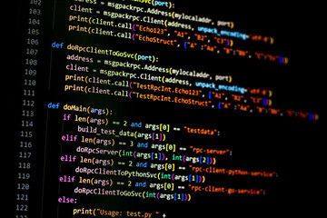 Programmer is developing with go code. Can be used as technology background.