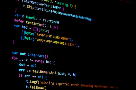 Programmer is developing with go code. Can be used as technology background.